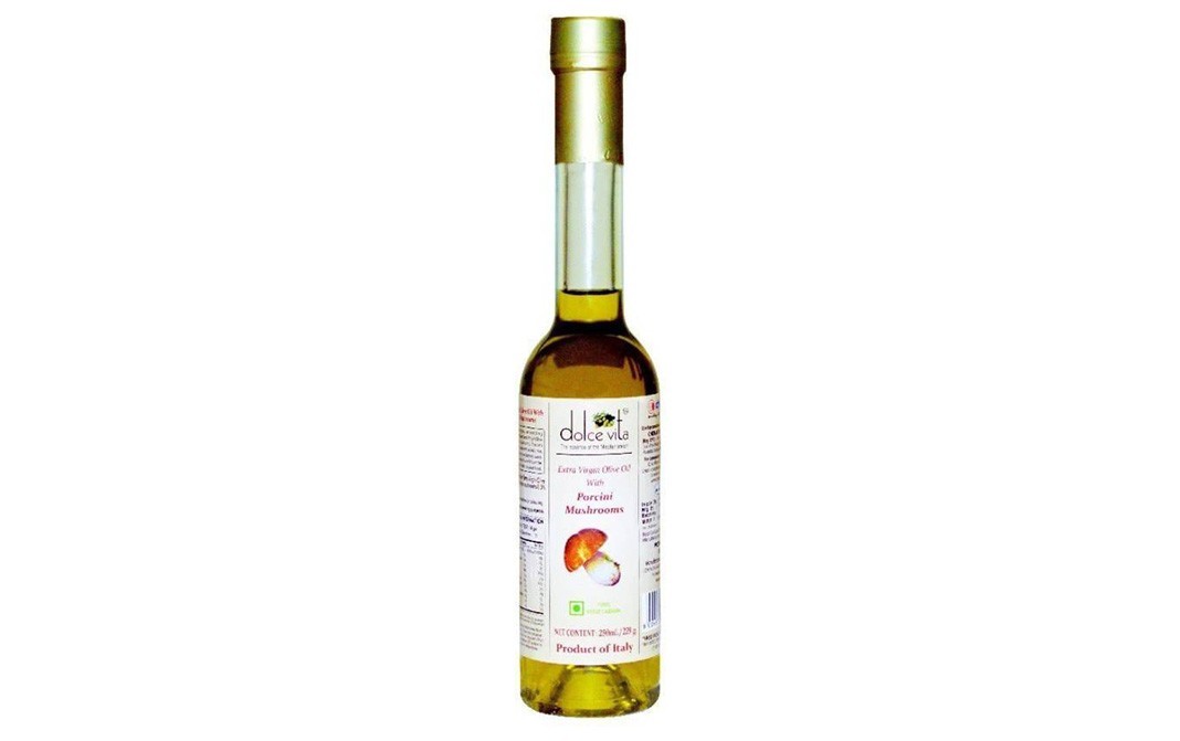 Dolce Vita Extra Virgin Olive Oil With Porcini Mushrooms   Glass Bottle  250 millilitre